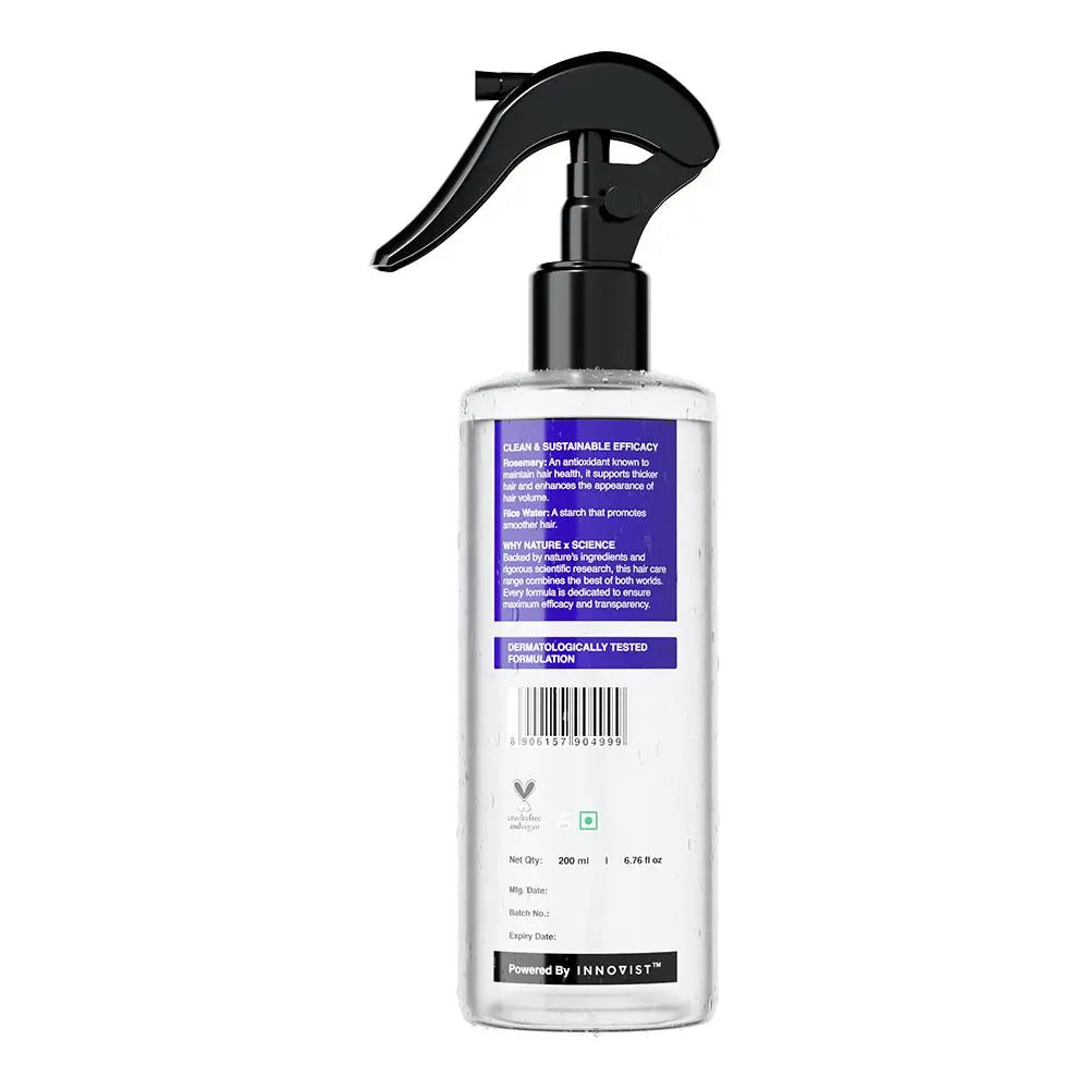 Revitalize Your Hair with Bare Anatomy Rosemary & Rice Water - 100% Natural, Non-Greasy, Fast-Absorbing Formula for Soft, Smooth Hair - 200 mL